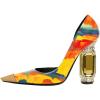 imageFSJ Women DOrsay Graceful Pumps Gilded Pointed Toe Crystal Chunky Block High Heels Slip On Wedding Dress Shoes Size 416 USSunset Glow