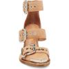 imageFSJ Women Pointed Toe Metal Buckle Hollow Out Leather Strappy Medium Thick Wedge Stacked Heel Sandal Zipper Fashion Pumps Shoes Size 416 USLight Brown