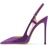 imageFSJ Women Sexy Pointed Toe DOrsay High Heel Slingback Pumps Sandals Cutout Strappy Stiletto Slip On Formal Casual Shoes Size 415 USPurple
