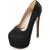 imageFSJ Women Sexy Round Toe Platform Pumps Stiletto High Heel Slip On Fashion Party Prom Dress Office Formal Shoes Size 415 USBlack