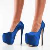 imageFSJ Women Sexy Round Toe Platform Pumps Stiletto High Heel Slip On Fashion Party Prom Dress Office Formal Shoes Size 415 USBlue