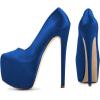 imageFSJ Women Sexy Round Toe Platform Pumps Stiletto High Heel Slip On Fashion Party Prom Dress Office Formal Shoes Size 415 USBlue