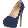 imageFSJ Women Sexy Round Toe Platform Pumps Stiletto High Heel Slip On Fashion Party Prom Dress Office Formal Shoes Size 415 USBlue Suede
