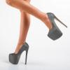 imageFSJ Women Sexy Round Toe Platform Pumps Stiletto High Heel Slip On Fashion Party Prom Dress Office Formal Shoes Size 415 USDark Grey