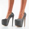 imageFSJ Women Sexy Round Toe Platform Pumps Stiletto High Heel Slip On Fashion Party Prom Dress Office Formal Shoes Size 415 USDark Grey