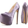 imageFSJ Women Sexy Round Toe Platform Pumps Stiletto High Heel Slip On Fashion Party Prom Dress Office Formal Shoes Size 415 USGrayish Purple
