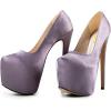 imageFSJ Women Sexy Round Toe Platform Pumps Stiletto High Heel Slip On Fashion Party Prom Dress Office Formal Shoes Size 415 USGrayish Purple