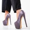 imageFSJ Women Sexy Round Toe Platform Pumps Stiletto High Heel Slip On Fashion Party Prom Dress Office Formal Shoes Size 415 USGrayish Purple