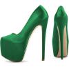 imageFSJ Women Sexy Round Toe Platform Pumps Stiletto High Heel Slip On Fashion Party Prom Dress Office Formal Shoes Size 415 USGreen