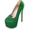 imageFSJ Women Sexy Round Toe Platform Pumps Stiletto High Heel Slip On Fashion Party Prom Dress Office Formal Shoes Size 415 USGreen