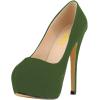imageFSJ Women Sexy Round Toe Platform Pumps Stiletto High Heel Slip On Fashion Party Prom Dress Office Formal Shoes Size 415 USGreen Suede