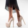 imageFSJ Women Sexy Round Toe Platform Pumps Stiletto High Heel Slip On Fashion Party Prom Dress Office Formal Shoes Size 415 USNude