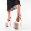 imageFSJ Women Sexy Round Toe Platform Pumps Stiletto High Heel Slip On Fashion Party Prom Dress Office Formal Shoes Size 415 USNude