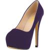 imageFSJ Women Sexy Round Toe Platform Pumps Stiletto High Heel Slip On Fashion Party Prom Dress Office Formal Shoes Size 415 USPurple Suede