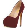 imageFSJ Women Sexy Round Toe Platform Pumps Stiletto High Heel Slip On Fashion Party Prom Dress Office Formal Shoes Size 415 USRed Suede