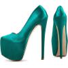 imageFSJ Women Sexy Round Toe Platform Pumps Stiletto High Heel Slip On Fashion Party Prom Dress Office Formal Shoes Size 415 USTeal