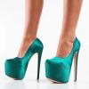 imageFSJ Women Sexy Round Toe Platform Pumps Stiletto High Heel Slip On Fashion Party Prom Dress Office Formal Shoes Size 415 USTeal