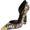 imageFSJ Women DOrsay Graceful Pumps Gilded Pointed Toe Crystal Chunky Block High Heels Slip On Wedding Dress Shoes Size 416 USButterfly