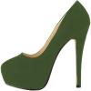 imageFSJ Women Sexy Round Toe Platform Pumps Stiletto High Heel Slip On Fashion Party Prom Dress Office Formal Shoes Size 415 USGreen Suede