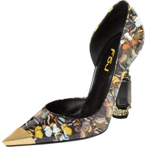 imageFSJ Women DOrsay Graceful Pumps Gilded Pointed Toe Crystal Chunky Block High Heels Slip On Wedding Dress Shoes Size 416 USButterfly