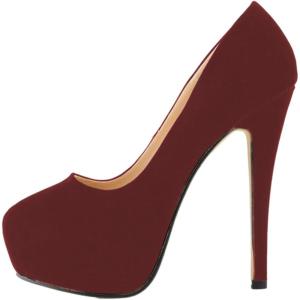 imageFSJ Women Sexy Round Toe Platform Pumps Stiletto High Heel Slip On Fashion Party Prom Dress Office Formal Shoes Size 415 USRed Suede