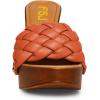 imageFSJ Shoes Women Braided Open Toe Chunky High Heel Sandal Woven Slip On Mule Comfortable Platform Casual Backless Dress Slide Slippers Size 415 USOrange