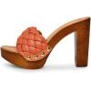 imageFSJ Shoes Women Braided Open Toe Chunky High Heel Sandal Woven Slip On Mule Comfortable Platform Casual Backless Dress Slide Slippers Size 415 USOrange