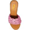 imageFSJ Shoes Women Braided Open Toe Chunky High Heel Sandal Woven Slip On Mule Comfortable Platform Casual Backless Dress Slide Slippers Size 415 USPink