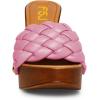 imageFSJ Shoes Women Braided Open Toe Chunky High Heel Sandal Woven Slip On Mule Comfortable Platform Casual Backless Dress Slide Slippers Size 415 USPink