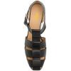 imageFSJ Women Closed Toe Low Chunky Heel Fisherman Sandals Hollow Cage Roman Gladiator Sandals Comfortable Ankle Strap Summer Daily Shoes Size 416 USBlack