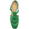 imageFSJ Women Closed Toe Low Chunky Heel Fisherman Sandals Hollow Cage Roman Gladiator Sandals Comfortable Ankle Strap Summer Daily Shoes Size 416 USBright Green