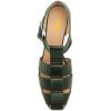 imageFSJ Women Closed Toe Low Chunky Heel Fisherman Sandals Hollow Cage Roman Gladiator Sandals Comfortable Ankle Strap Summer Daily Shoes Size 416 USGreen