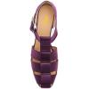 imageFSJ Women Closed Toe Low Chunky Heel Fisherman Sandals Hollow Cage Roman Gladiator Sandals Comfortable Ankle Strap Summer Daily Shoes Size 416 USPurple