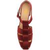 imageFSJ Women Closed Toe Low Chunky Heel Fisherman Sandals Hollow Cage Roman Gladiator Sandals Comfortable Ankle Strap Summer Daily Shoes Size 416 USRed