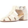 imageFSJ Women Closed Toe Low Chunky Heel Fisherman Sandals Hollow Cage Roman Gladiator Sandals Comfortable Ankle Strap Summer Daily Shoes Size 416 USWhite