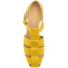 imageFSJ Women Closed Toe Low Chunky Heel Fisherman Sandals Hollow Cage Roman Gladiator Sandals Comfortable Ankle Strap Summer Daily Shoes Size 416 USYellow