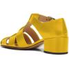 imageFSJ Women Closed Toe Low Chunky Heel Fisherman Sandals Hollow Cage Roman Gladiator Sandals Comfortable Ankle Strap Summer Daily Shoes Size 416 USYellow
