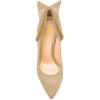 imageFSJ Women Graceful Satin Pumps Pointed Toe Crystal Chunky Block High Heels Slip On Curly Back Wedding Dress Evening Shoes Size 416 USWheat