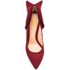 imageFSJ Women Graceful Satin Pumps Pointed Toe Crystal Chunky Block High Heels Slip On Curly Back Wedding Dress Evening Shoes Size 416 USWine Red