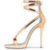 imageFSJ Women Sexy Strappy Sandals for Women Open Toe Metallic High Heels Pumps Wedding Party Summer Shoes 415 USMoccasin