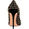 imageFSJ Women Sexy Studded Rivets Stiletto High Heel Pumps Classic Closed Pointed Toe Slip On Basic Spikes Shoes for Party Size 415 USBlack Suede