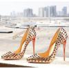 imageFSJ Women Sexy Studded Rivets Stiletto High Heel Pumps Classic Closed Pointed Toe Slip On Basic Spikes Shoes for Party Size 415 USColorful