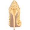 imageFSJ Women Sexy Studded Rivets Stiletto High Heel Pumps Classic Closed Pointed Toe Slip On Basic Spikes Shoes for Party Size 415 USGold