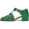 imageFSJ Women Closed Toe Low Chunky Heel Fisherman Sandals Hollow Cage Roman Gladiator Sandals Comfortable Ankle Strap Summer Daily Shoes Size 416 USBright Green