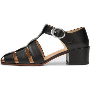 imageFSJ Women Closed Toe Low Chunky Heel Fisherman Sandals Hollow Cage Roman Gladiator Sandals Comfortable Ankle Strap Summer Daily Shoes Size 416 USBlack