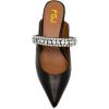 imageFSJ Pointed Toe Mid Heels Mules Rhinestones Crystals Studded Strap Slip On Sandals for Women Wedding Formal Party Shoes Size 415 USBlack