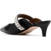 imageFSJ Pointed Toe Mid Heels Mules Rhinestones Crystals Studded Strap Slip On Sandals for Women Wedding Formal Party Shoes Size 415 USBlack