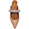 imageFSJ Pointed Toe Mid Heels Mules Rhinestones Crystals Studded Strap Slip On Sandals for Women Wedding Formal Party Shoes Size 415 USNude