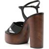 imageFSJ Women Chunky Block High Heel Platform Open Toe Sandals Ankle Strap Buckle Comfortable Wooden Heel Prom Party Brunch Dress Shoes Size 416 USBlack