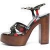 imageFSJ Women Chunky Block High Heel Platform Open Toe Sandals Ankle Strap Buckle Comfortable Wooden Heel Prom Party Brunch Dress Shoes Size 416 USFlower